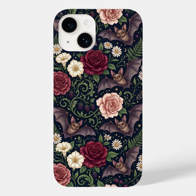 Bats Roses Gothic iPhone 14 Case (Back)