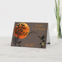 Bats volants Kokopelli Cartes d'Halloween du sud-o