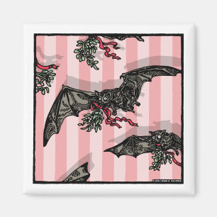 Bats with Mistletoe - Magnet Pop Goth Holiday