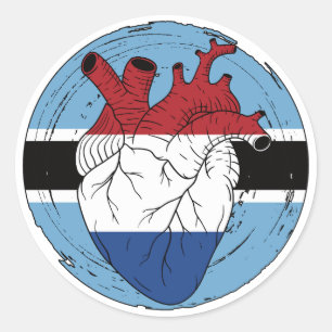 Batswana Botswana Koningsdag Dutch Netherlands Classic Round Sticker
