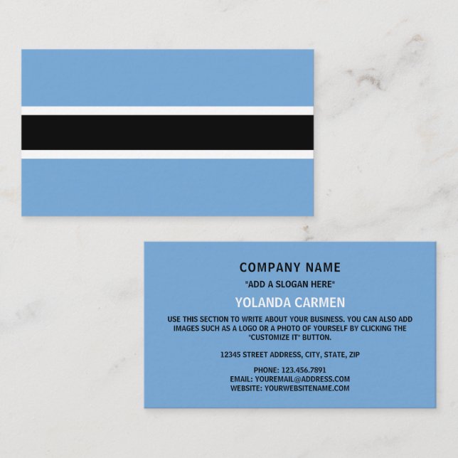 Batswana Flag, Flag of Botswana Business Card (Front/Back)