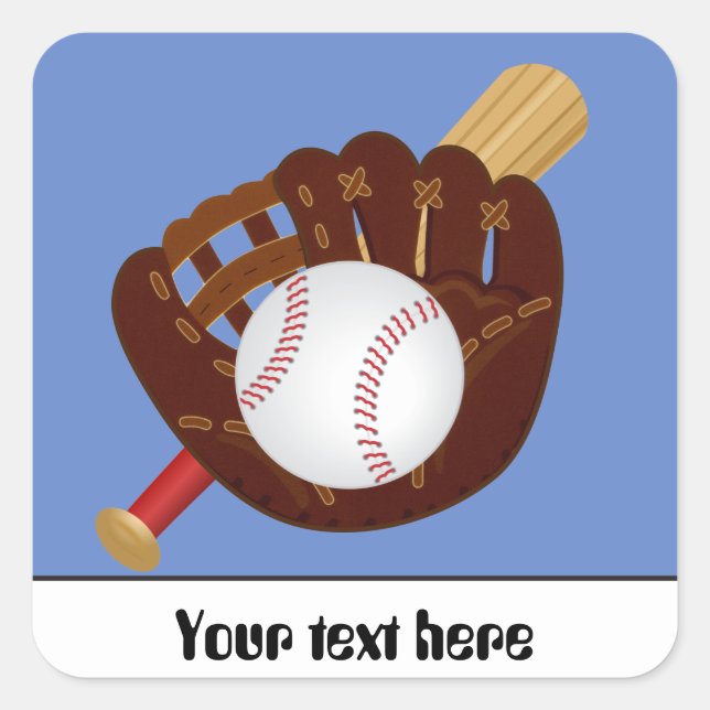 Batte de baseball mitt balle autocollant personnal (Devant)