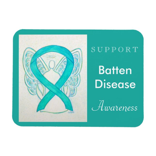 Batten Disease Awareness Ribbon Angel Magnet (Horizontal)