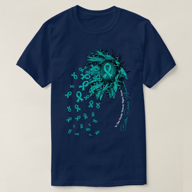 Batten Disease Awareness sunflower nobody fights a T-Shirt (Design Front)