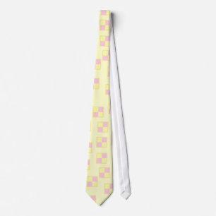 Battenburg Cake Pattern. Pink and Yellow. Tie