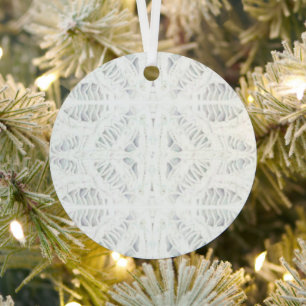 BATTENBURG LACE Metal Round Ornament