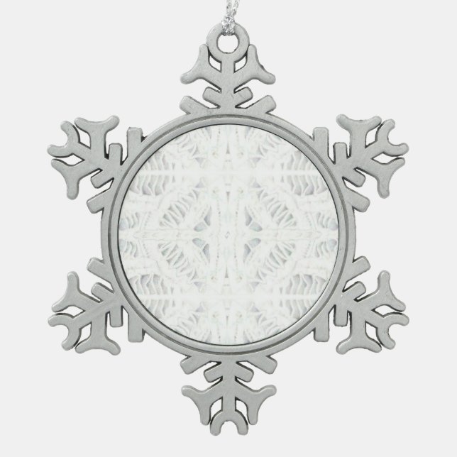 BATTENBURG LACE Pewer Snowflake Ornement (Devant)