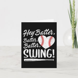 Batter Swing Baseball Heart Mom Cute Women's Mothe Card