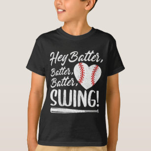Batter Swing Baseball Heart Mom Cute Women's Mothe T-Shirt