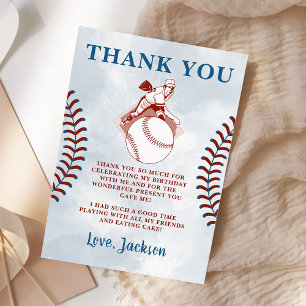 Batter Up Baseball Boys Carte de remerciements d'a