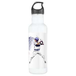 Batter Up! - Baseball Player and USA Flag  710 Ml Water Bottle