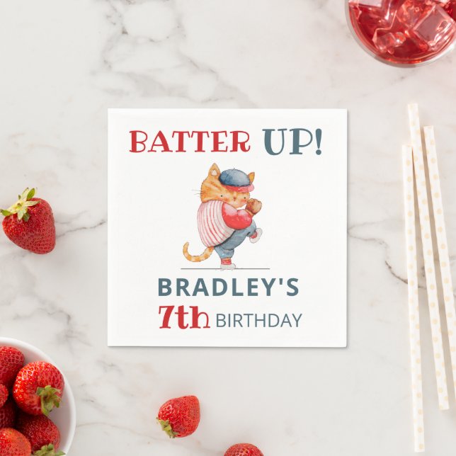 Batter Up! Baseball Sports Boys Birthday Party  Napkin (Insitu)