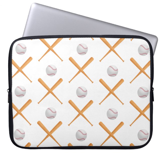 Batter Up Baseball Sports Pattern Laptop Sleeve (Front)