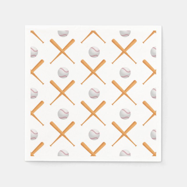 Batter Up Baseball Sports Pattern Napkin (Front)