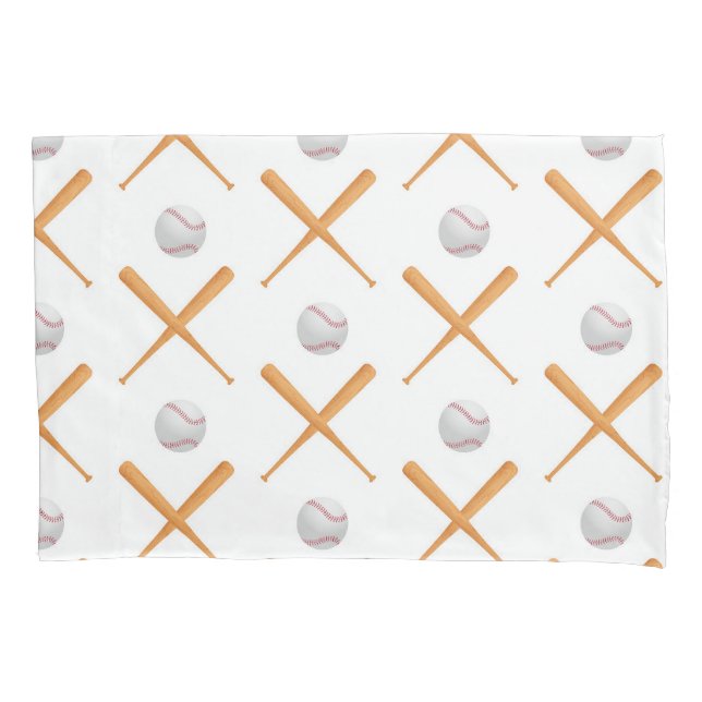 Batter Up Baseball Sports Pattern Pillowcase (Front-Left)