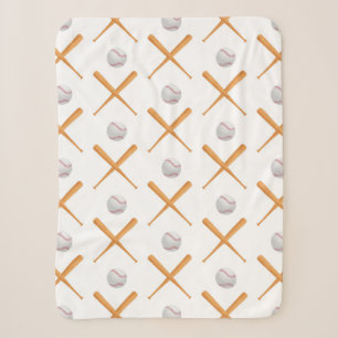 Batter Up Baseball Sports Pattern Sherpa Blanket