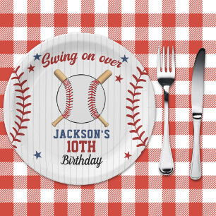 "Batter Up – Baseball Theme Party for Boys Paper Plate