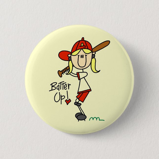 Batter Up Baseball Tshirts and Gifts 2 Inch Round Button (Front)