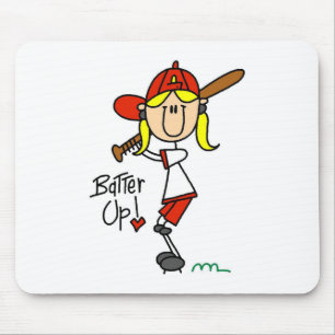 Batter Up Girls Baseball T-shirts and Gifts Mouse Pad