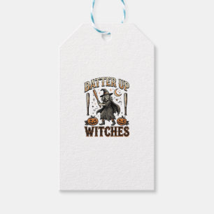 Batter Up Witches Vintage Halloween Baseball Desig Gift Tags