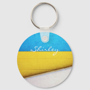 Battered Building-Minimal Abstract by STaylor Keychain