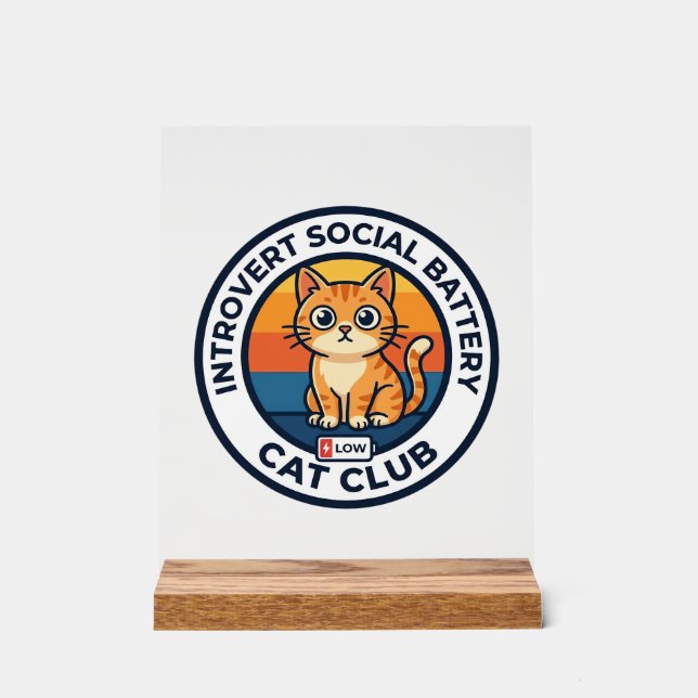 Batterie sociale d'introverti Chat Mignon Design d (Recto)