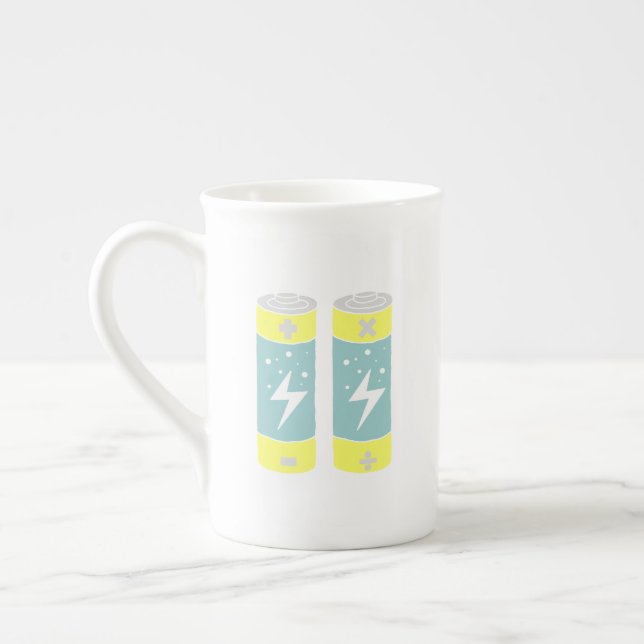 Batteries Bone China Mug (Left)
