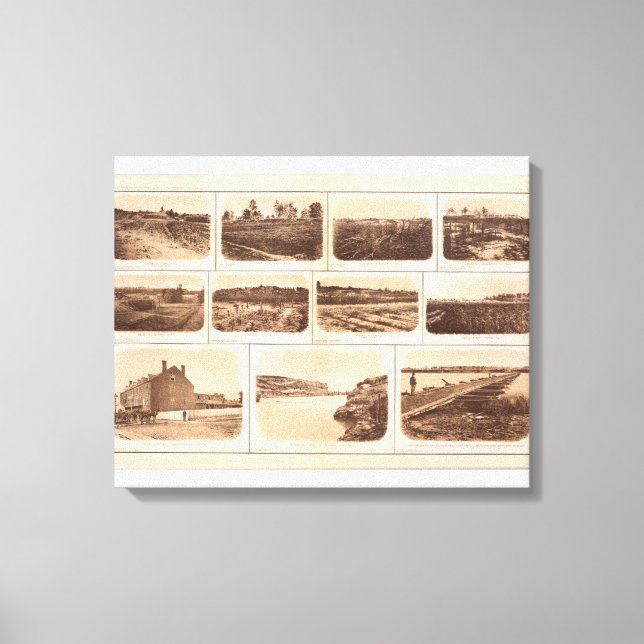Batteries, redoubts, building, canal, bridge canvas print (Front)