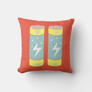 Batteries Throw Pillow