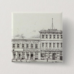 Battery East side Pine and California 2 Inch Square Button