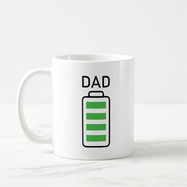 Battery Full Dad Mug – Gift for Dad, Grandpa (Left)