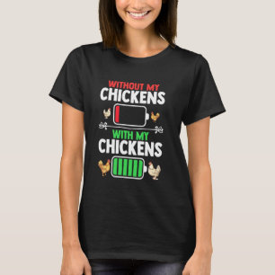 Battery Level Chicken Farmer Farming Animals Chick T-Shirt