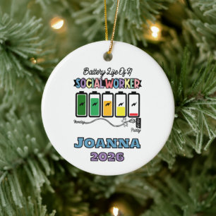 Battery Life Of A Social Worker Ceramic Ornament
