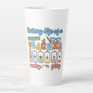 Battery Life of a Teacher – A Week in Review Latte Mug