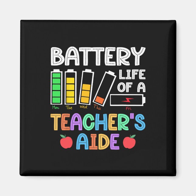 Battery Life Of A Teacher Aide Istant Para Back To Magnet (Front)