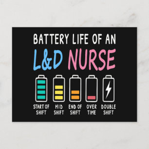Battery life of an L&D nurse humor chart Postcard