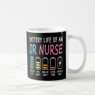 Battery life of an OR nurse humor chart Coffee Mug