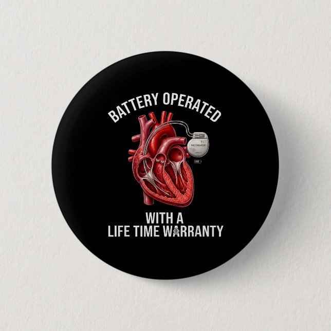 Battery operated with a life time warranty  2 inch round button (Front)