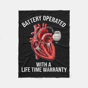 Battery operated with a life time warranty fleece blanket