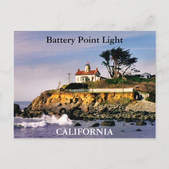 Battery Point Light, Carte postale California (Devant)
