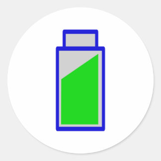 battery status classic round sticker