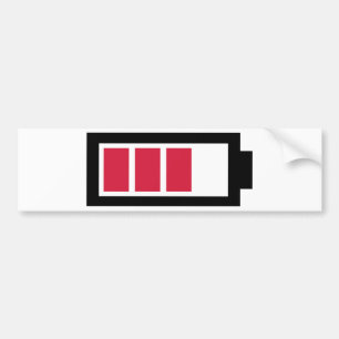 Battery symbol bumper sticker