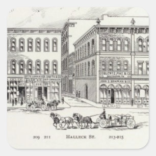 Battery West side California and Sacramento Square Sticker