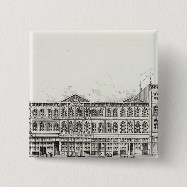 Battery West side Pine and California 2 Inch Square Button (Front)