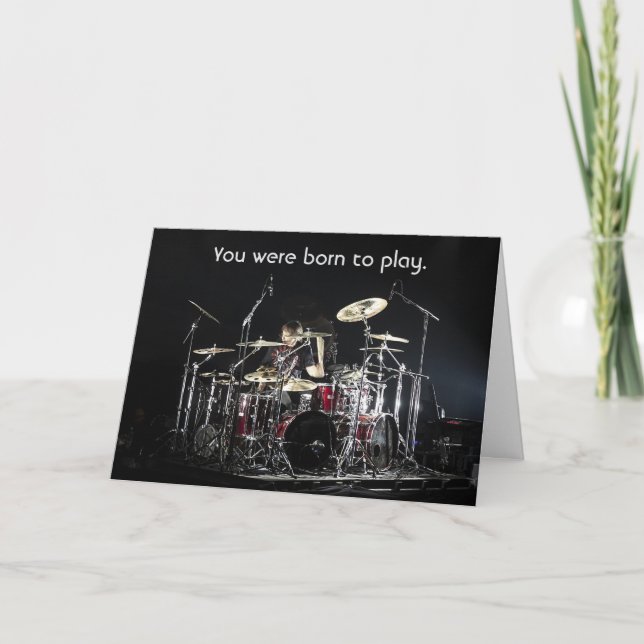 Batteur Né Pour Jouer Carte Anniversaire (Devant)