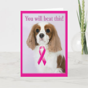 Battez Cette Cancer Du Sein Ruban Carte Spaniel