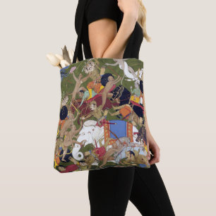 Battle at Lanka Ramayana Udaipur India Sahibdin Tote Bag