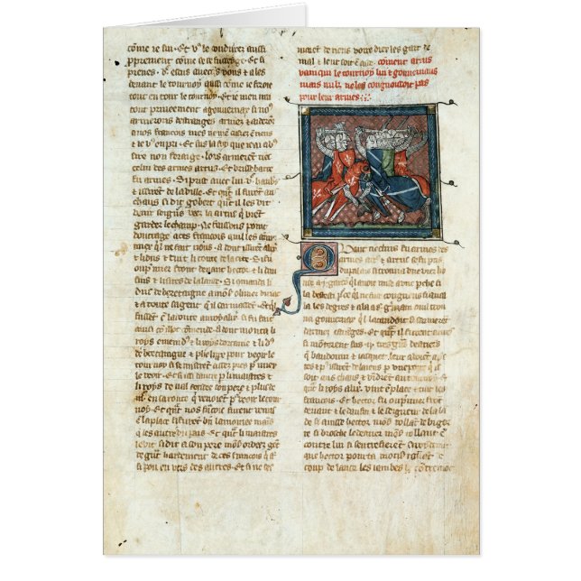Battle between knights, from 'Roman d'Artus' (Front)