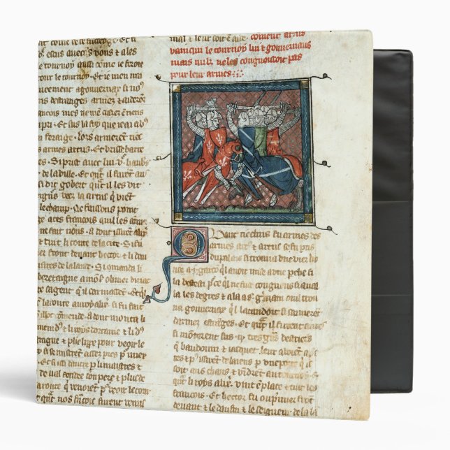 Battle between knights, from 'Roman d'Artus' Binder (Front/Inside)