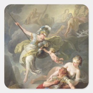 Battle Between Minerva and Mars, 1771 Square Sticker